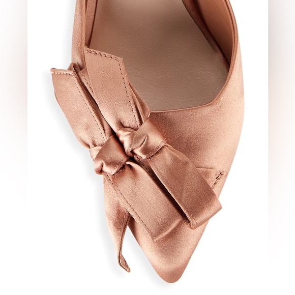 New Loeffler Randall x Anthropologie Fabienne 7 Pink Blush Double Bow Satin Mule - Picture 8 of 12